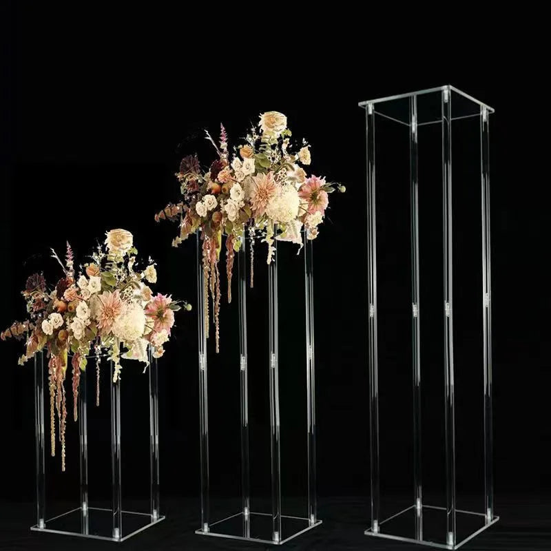 Acrylic Display Stand Wedding Vase, Welcome Table Flower Stand,40/60/80cm High, Centerpiece for Christmas Party Event Decoration